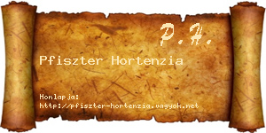 Pfiszter Hortenzia névjegykártya